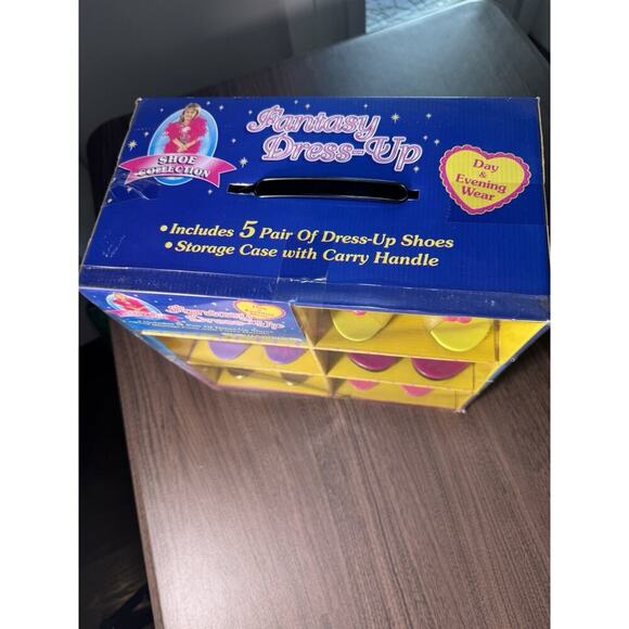 5 pair of dress up shoes kids with carrying case 2pink, yellow, purple, clear - Picture 2 of 10